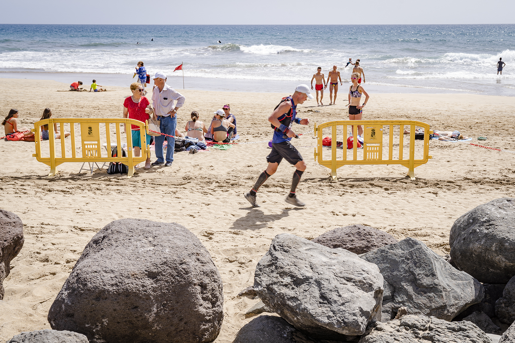 TGC - running on the beach close to the finish line